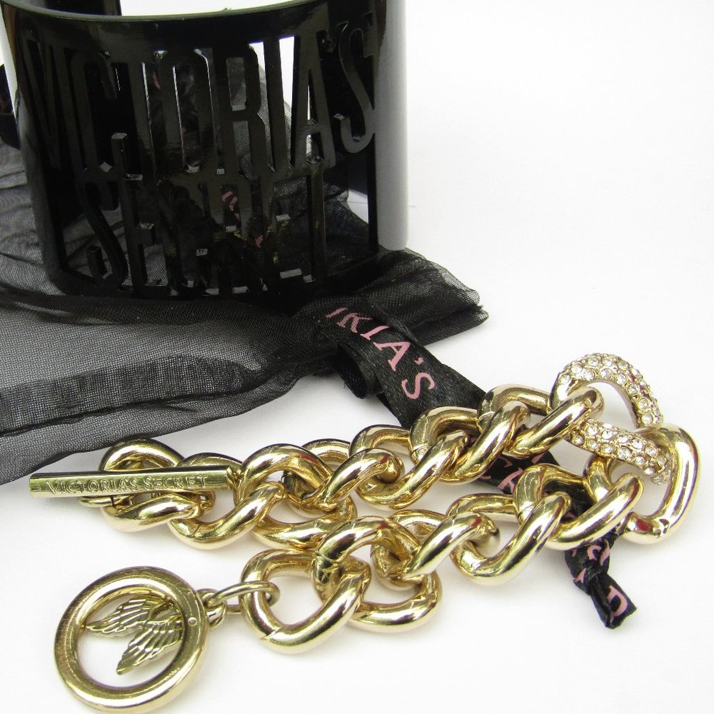 Victoria's Secret Gold Toggle Bracelet and Black Cuff